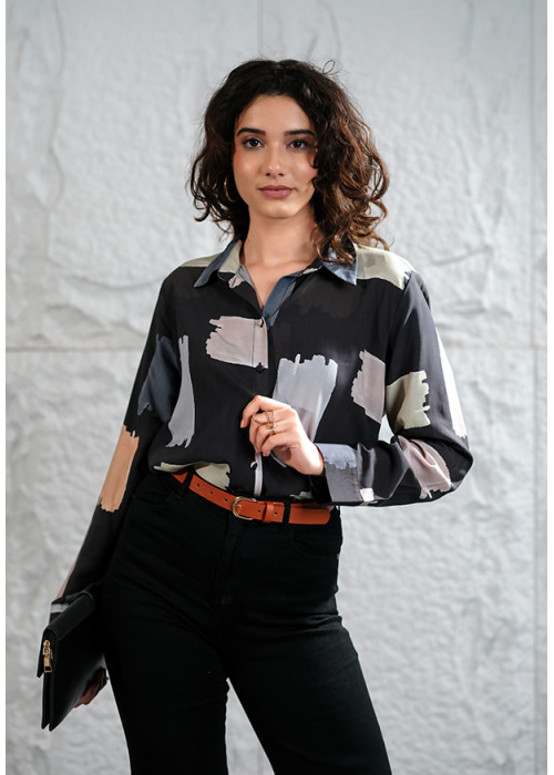 SHOPHIA BLACK/WHITE  BLOUSE